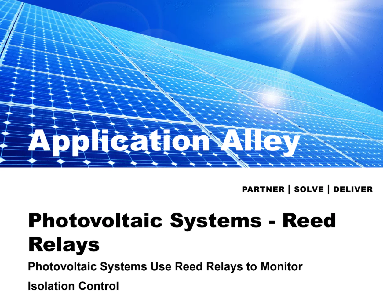 Application Alley: Photovoltaic Systems